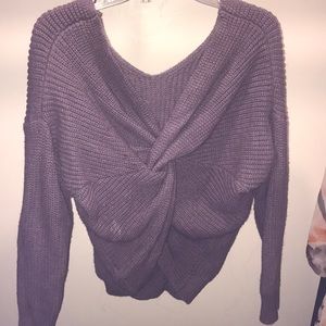 Purple sweater with crossed back